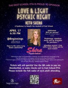Shira Psychic Medium Fundraiser for East School Long Beach Students PTA Long Island NY Evening with Spirit